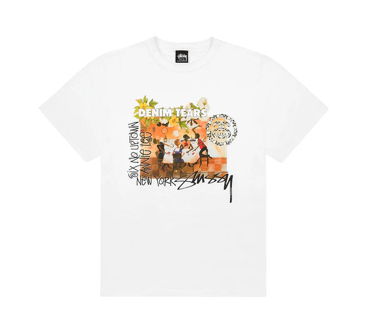 STÜSSY T-SHIRT X DENIM TEARS ANNIE LEE - WHITE