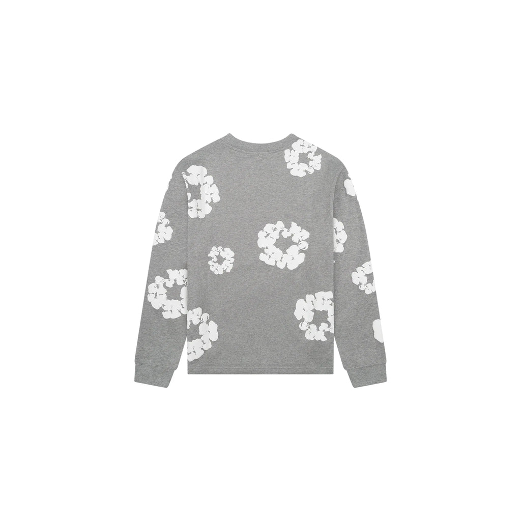 DENIM TEARS CREWNECK COTTON WREATH - GREY