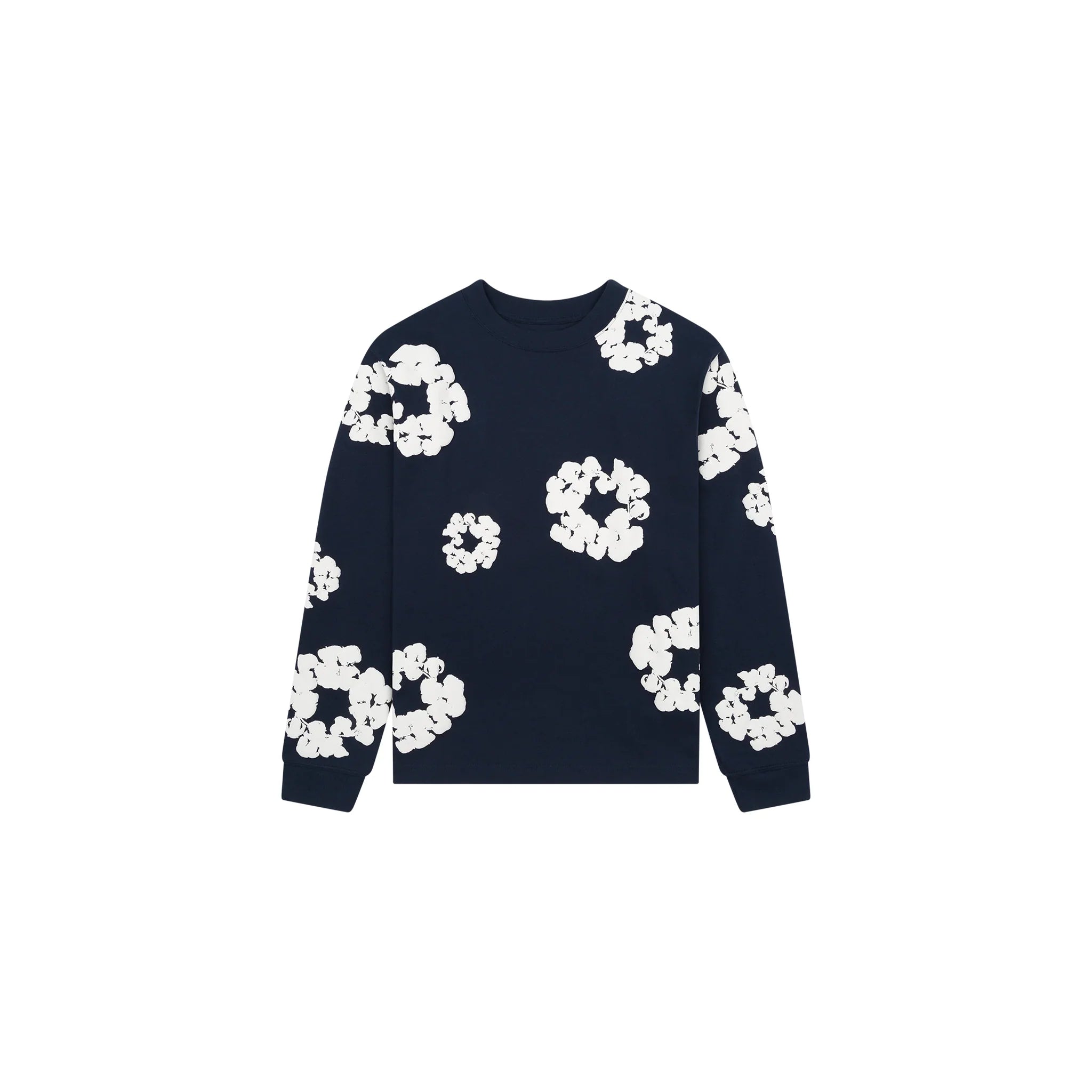 DENIM TEARS CREWNECK COTTON WREATH - BLACK