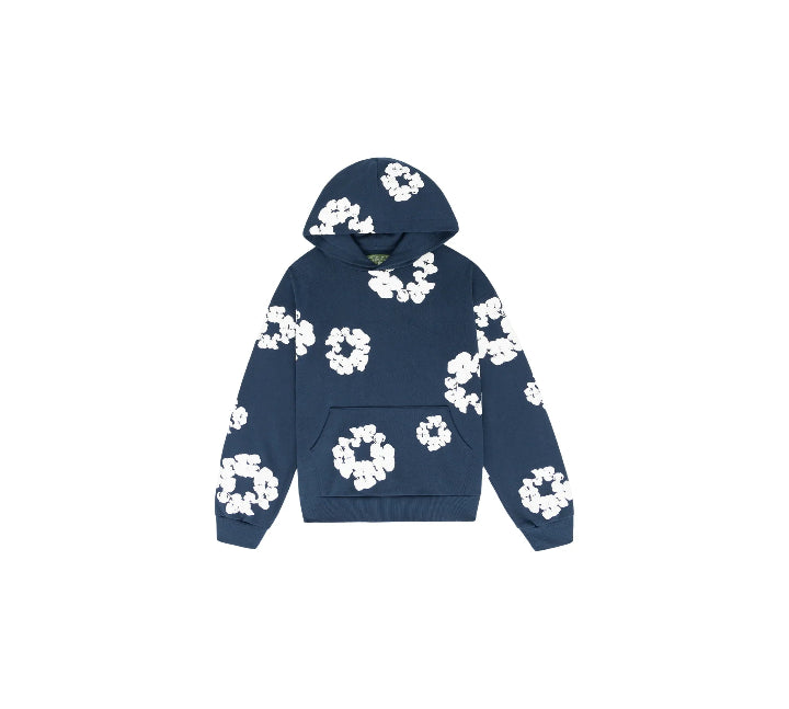 DENIM TEARS HOODIE THE COTTON WREATH - NAVY