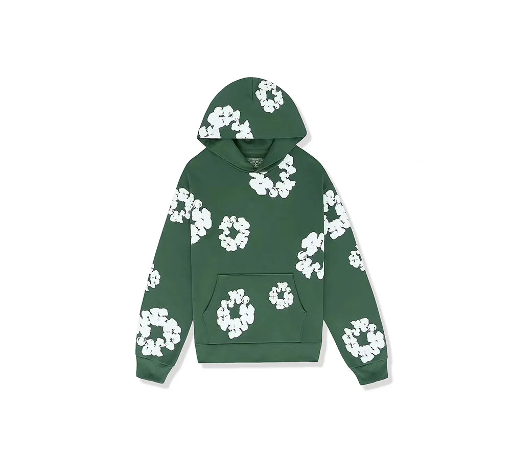 DENIM TEARS HOODIE THE COTTON WREATH - GREEN