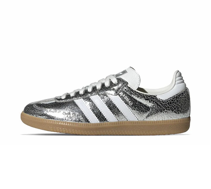 ADIDAS SAMBA OG - SILVER METALLIC CRACKED LEATHER
