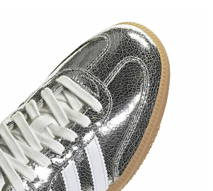 ADIDAS SAMBA OG - SILVER METALLIC CRACKED LEATHER